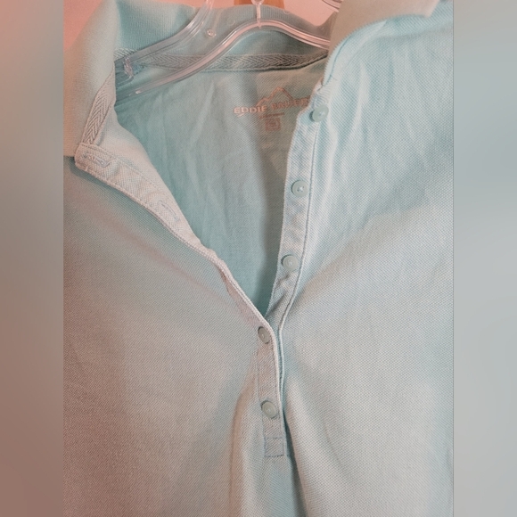 Eddie Bauer t-shirt buttons sea foam green short sleeve XS - Picture 3 of 4